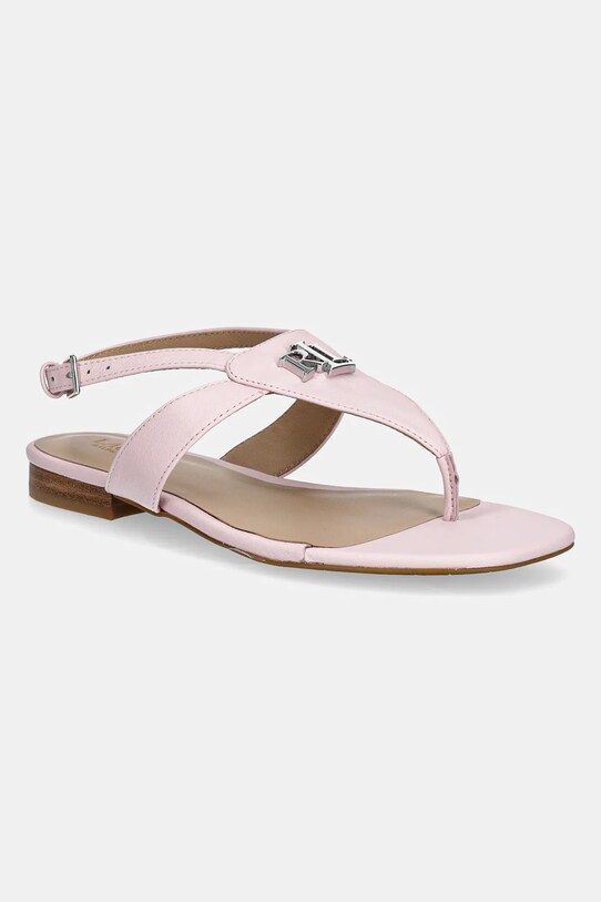 Lauren Ralph Lauren sandały skórzane Everley płaski różowy 802959146008.650