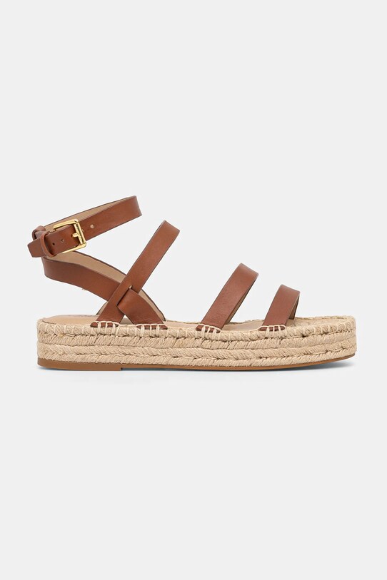 Kožené espadrilky Lauren Ralph Lauren Polly Gldtr 802961839001.200 hnědá SS25