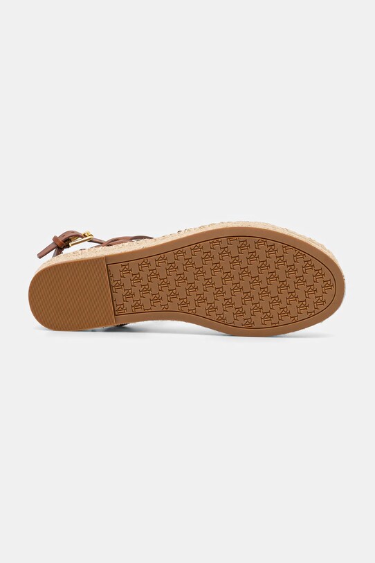Kožené espadrilky Lauren Ralph Lauren Polly Gldtr 802961839001.200 hnědá