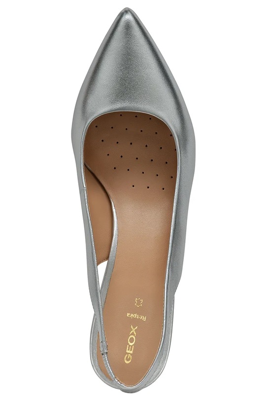 Δερμάτινες γόβες Geox D KLEOPY D55YBB.000Y2.C1007 ασημί