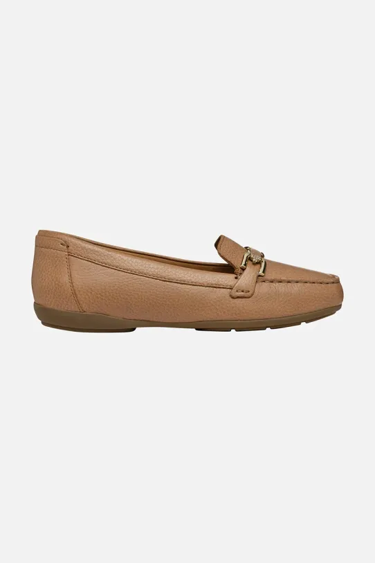 Usnjeni mokasini Geox D ANNYTAH MOC Zrnato usnje bež D84BMA.00046.C5000