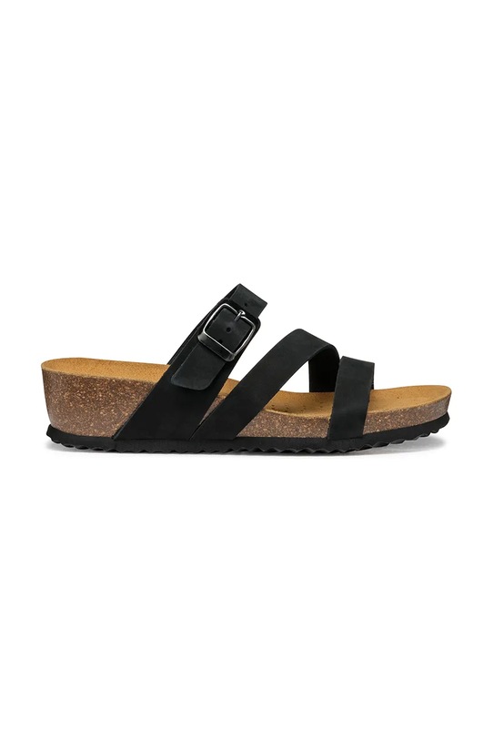 Geox papuci din piele D NEW STHELLAE coturn negru D551AA.00032.C9999