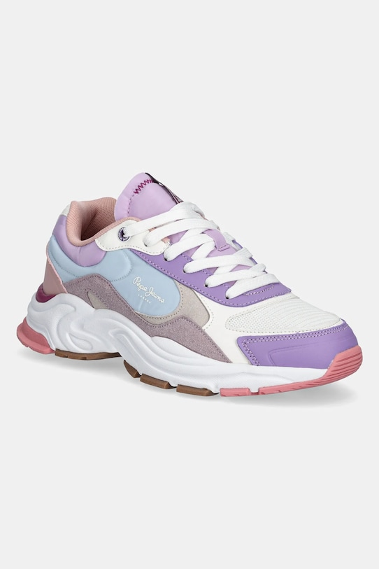 Кроссовки Pepe Jeans MAVE FRESH G имитация замша фиолетовой PGS60002