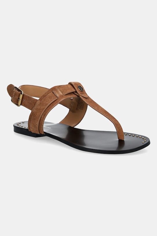 Pepe Jeans sandały zamszowe SAM ONE płaski brązowy PLS90705