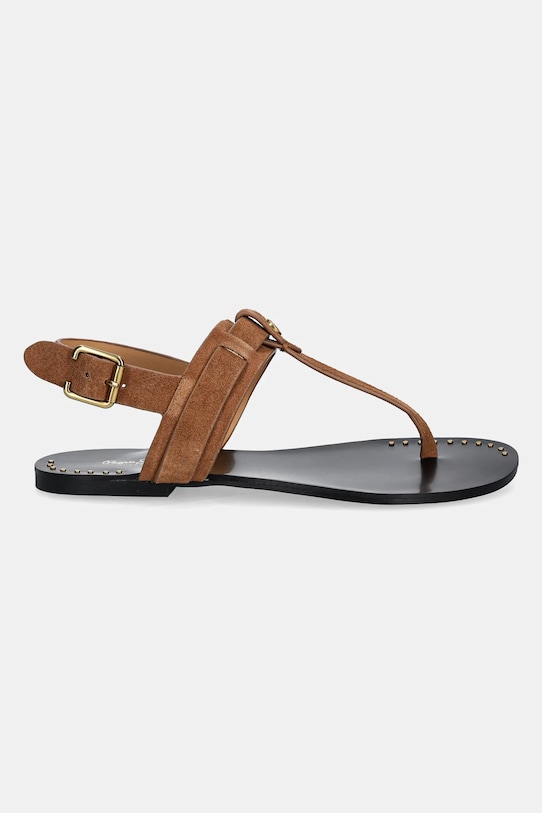 Pepe Jeans sandały zamszowe SAM ONE PLS90705 brązowy SS25