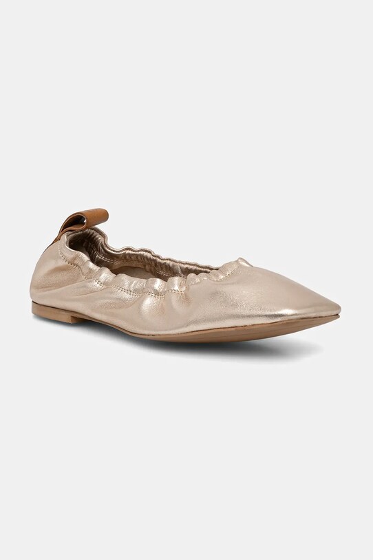Pepe Jeans ballerine in pelle POPPY LOGO oro PLS10429
