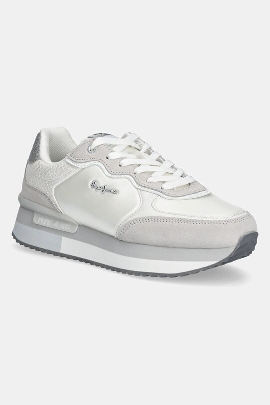 Sneakers boty Pepe Jeans RUSPER SHINE semišová kůže béžová PLS60033