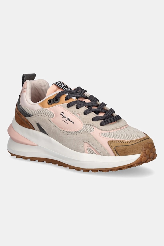 Sneakers boty Pepe Jeans WINSLOW SWEET semišová kůže béžová PLS60037