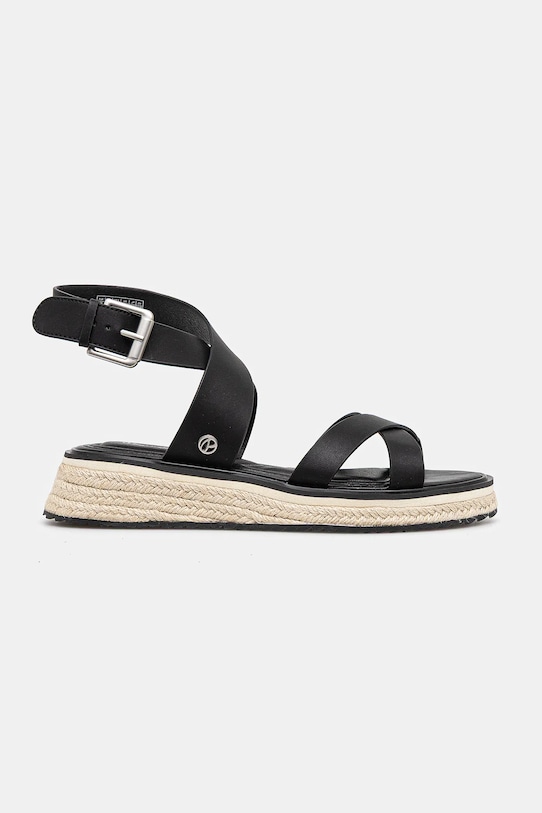 Pepe Jeans sandale de piele KATE NATURE PLS90692 negru SS25