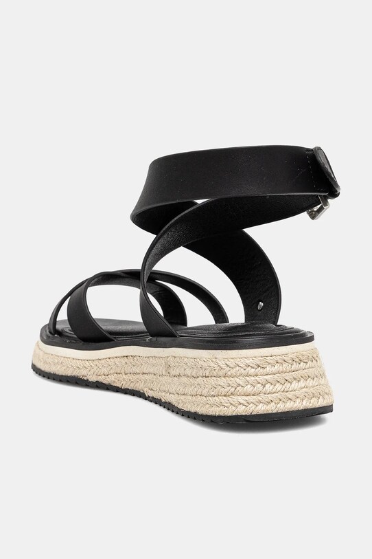 Încălțăminte Pepe Jeans sandale de piele KATE NATURE PLS90692 negru