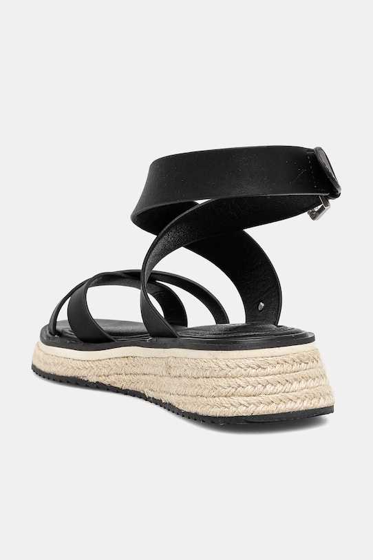 Încălțăminte Pepe Jeans sandale de piele KATE NATURE PLS90692 negru