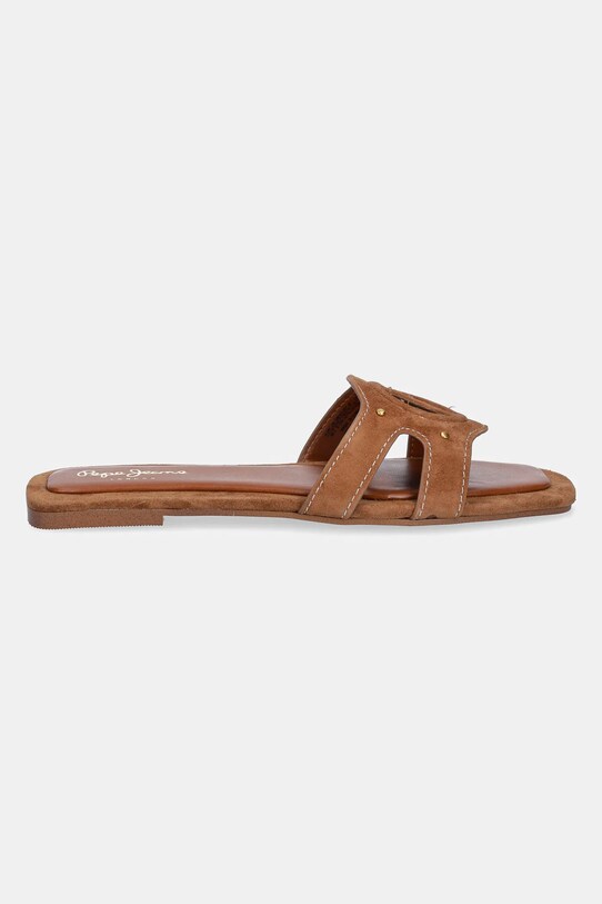 Замшеві шльопанці Pepe Jeans FRIDA SOFT PLS90697 коричневий SS25