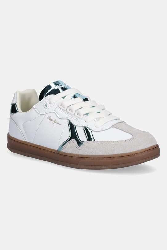Αθλητικά Pepe Jeans BALL RISE W απομίμηση λείου δέρματος λευκό PLS00037