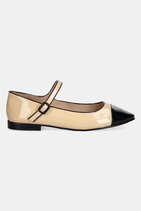 Jeffrey Campbell baleriny skórzane CURVET JCD.205.15.01 beżowy ZS25