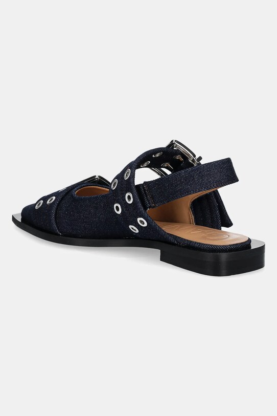 Обувь Балетки GANNI Feminine Buckle Ballerina Denim S2797 тёмно-синий