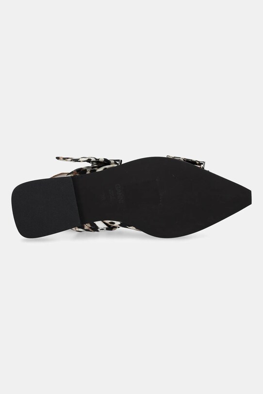 Балетки GANNI Feminine Buckle Ballerina Satin Print S2947 коричневый