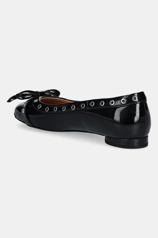 Παπούτσια Μπαλαρίνες GANNI Eyelets Bow Ballerina Naplack S2755 μαύρο
