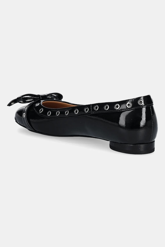 Обувки Балеринки GANNI Eyelets Bow Ballerina Naplack S2755 черен