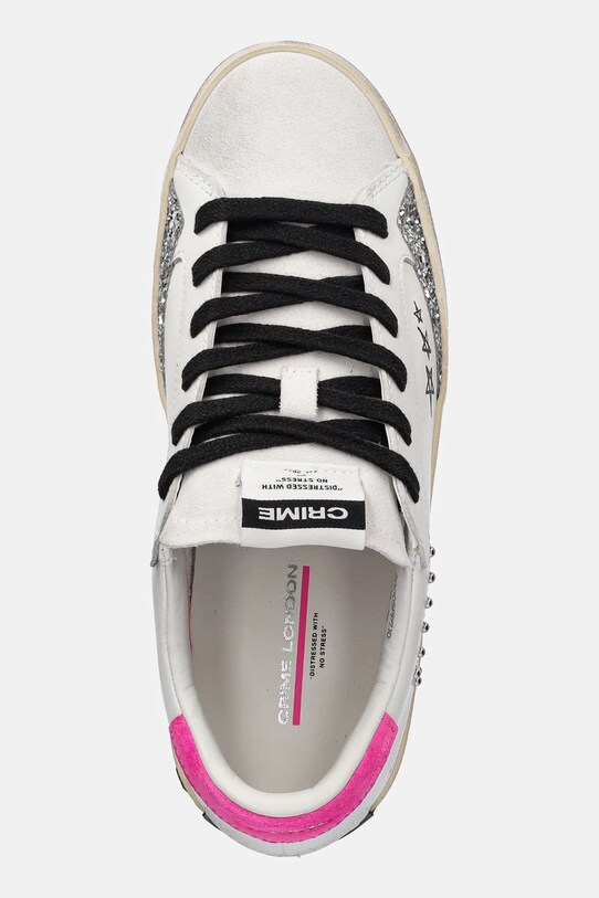 Kožené sneakers boty Crime London DISTRESSED bílá 20005PP7