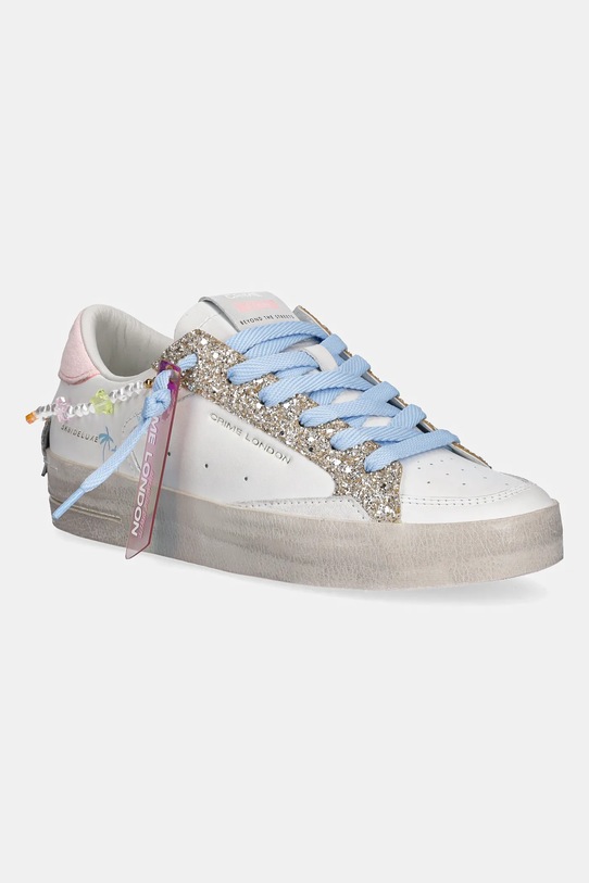 Crime London buty SK8 DELUXE HEEL tekstylny biały 20103PP7