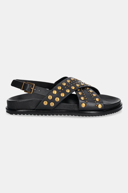Twinset sandale de piele 251TGT070.00006 negru SS25