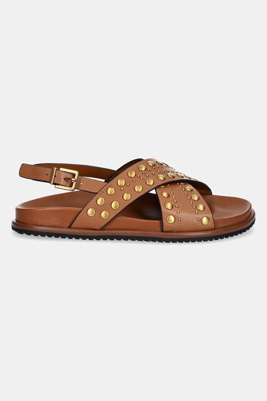 Kožne sandale Twinset 251TGT070.00057 smeđa SS25