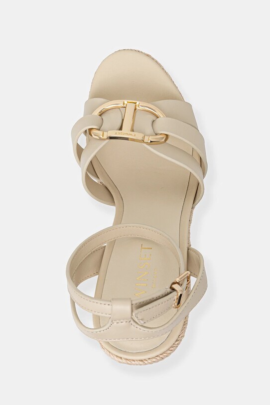 Δερμάτινα σανδάλια Twinset μπεζ 251TGT092.11640