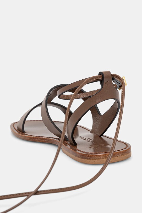 Încălțăminte Weekend Max Mara sandale de piele LEMMA 2515521075600.TOBACCO maro