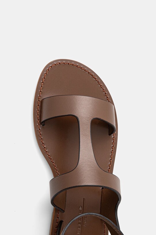 Weekend Max Mara sandale de piele LEMMA maro 2515521075600.TOBACCO