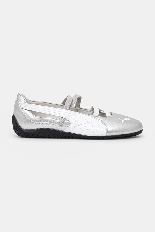 Puma baleriny skórzane Speedcat Ballet 401581 srebrny SS25
