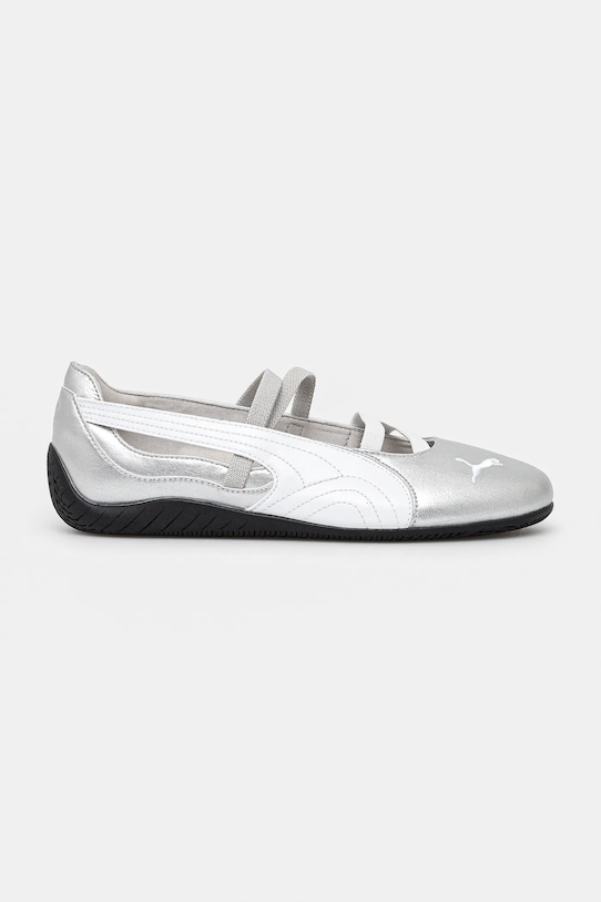 Puma leather ballet flats Speedcat Ballet 401581 silver SS25