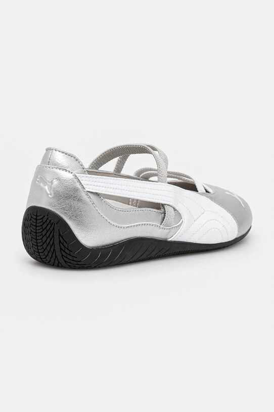 Obuwie Puma baleriny skórzane Speedcat Ballet 401581 srebrny