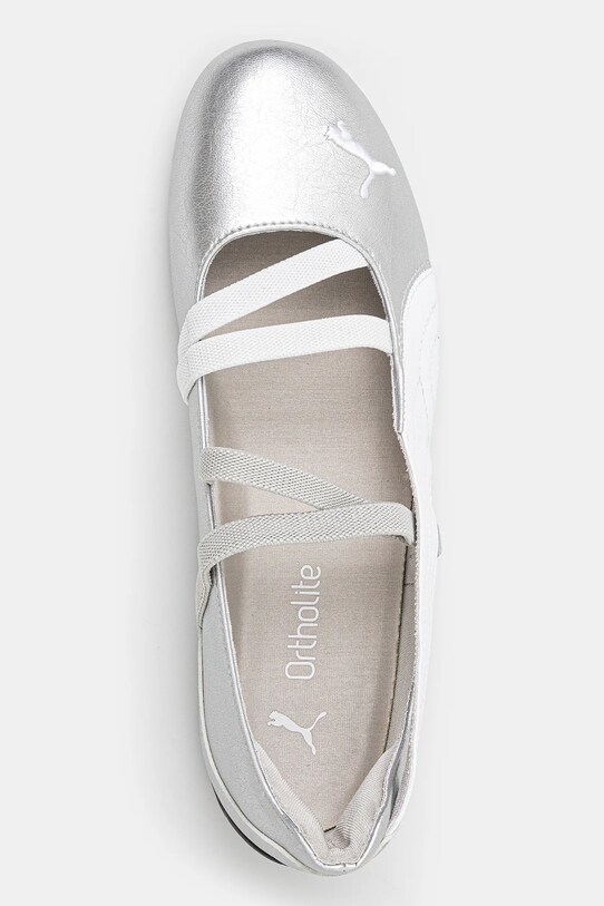 Puma baleriny skórzane Speedcat Ballet srebrny 401581