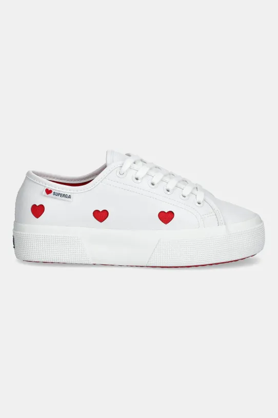 Superga teniși PLATFORM HEARTS VEGAN MAT S8137HW.AB7 alb SS25