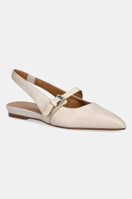 Marc O'Polo bőr balerina cipő PENELOPE 2A nyitott sarok bézs 50318781101100