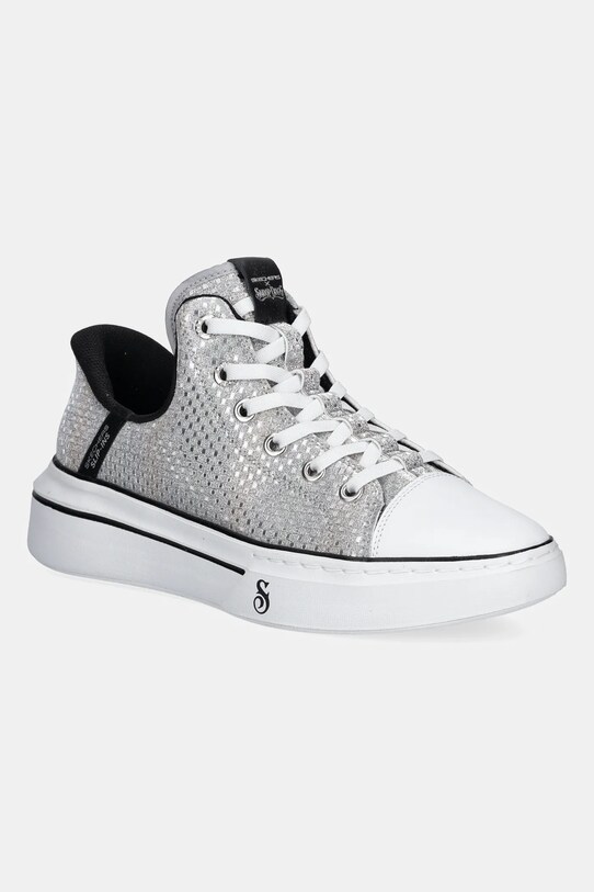 Skechers tenisówki SNOOP ONE DISCO platforma srebrny 186006