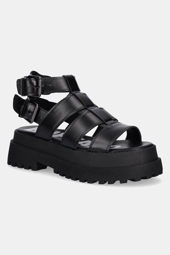 Buffalo sandały Pluto Gld imitacja skóry licowej czarny 1602269.BLK