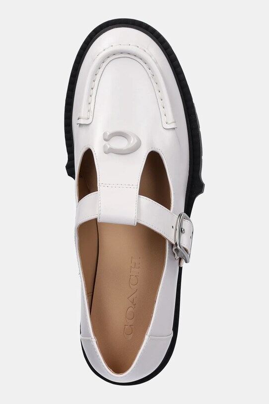 Coach mocasini de piele Liv alb CZ38.3OPI