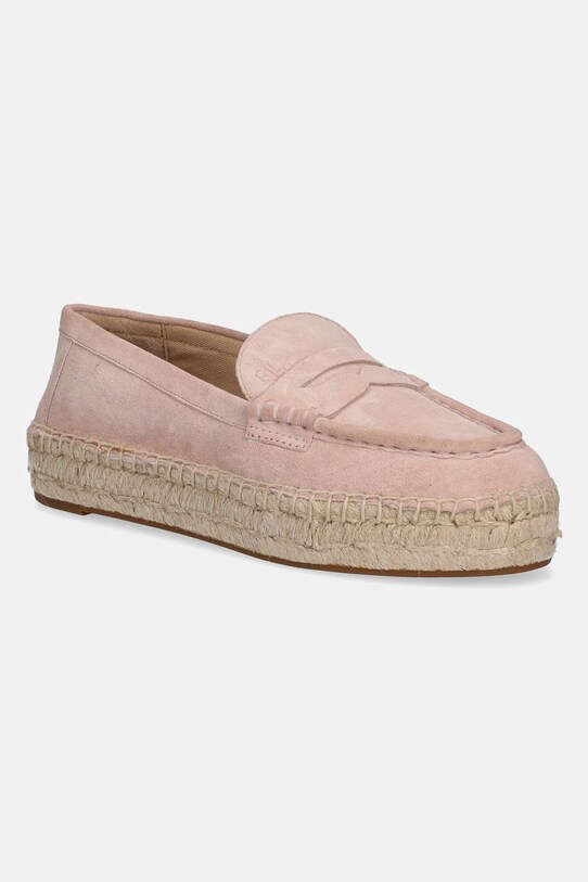Lauren Ralph Lauren espadryle zamszowe Luize Loafer płaski różowy 802953958009.650