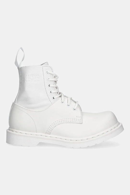 MM6 Maison Margiela bocanci de piele S66WU0128.P7006.HB009 alb SS25