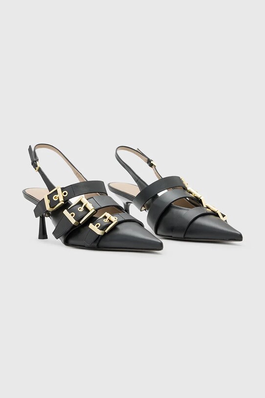 AllSaints szpilki skórzane Vivian Slingback W001FC czarny SS25