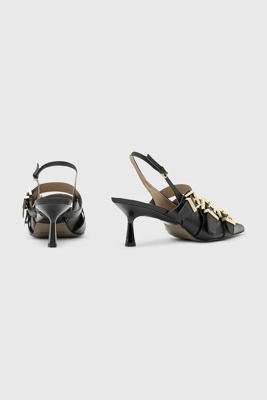 Obuwie AllSaints szpilki skórzane Vivian Slingback W001FC czarny
