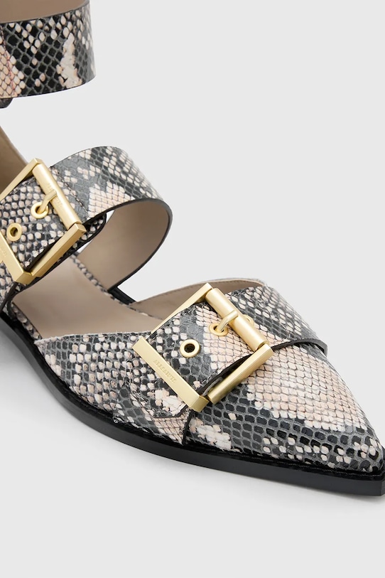 AllSaints balerini de piele Sutton Shoe argintiu W011FC