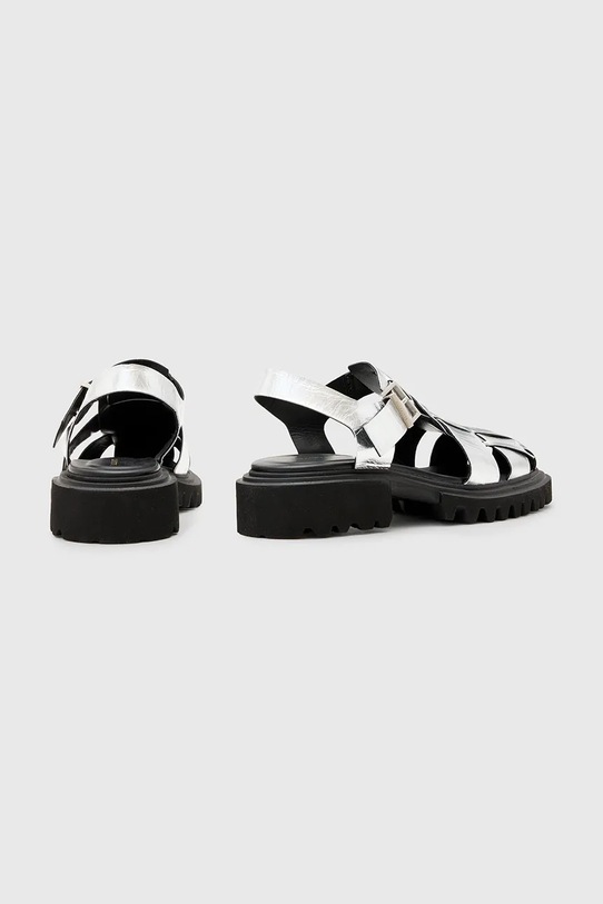Obuwie AllSaints sandały skórzane Tess Sandal W042FC srebrny