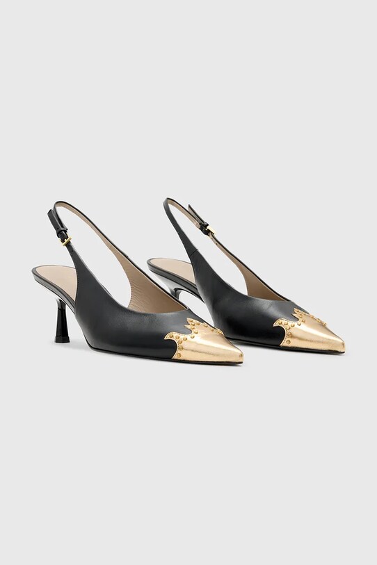 AllSaints stilettos de piele Denver Slingback W068FC negru SS25