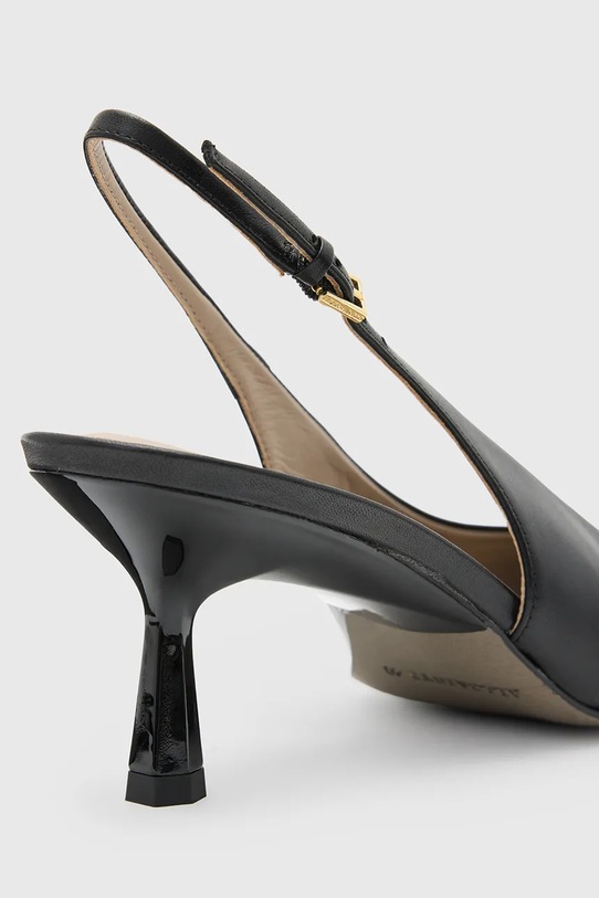 Usnjene visoke pete AllSaints Denver Slingback črna W068FC