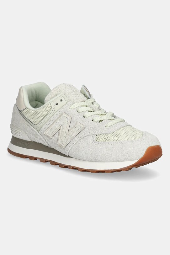 Sneakers boty New Balance 574 semišová kůže zelená WL574BLE