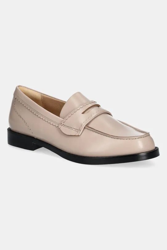 Clarks Originals leather loafers Straven Edge flat beige 26181276