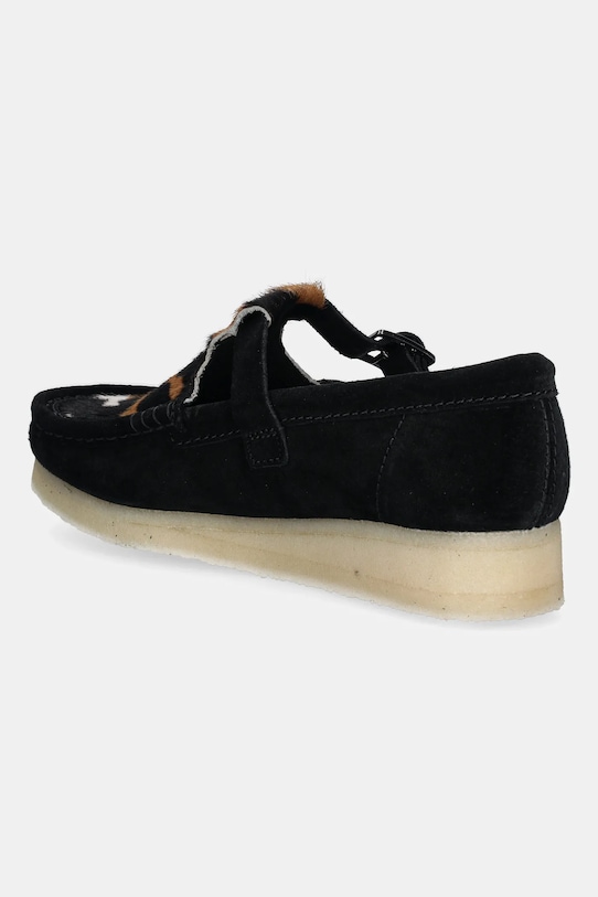 Obuća Mokasinke od brušene kože Clarks Originals Wallabee T Bar 26180686 crna