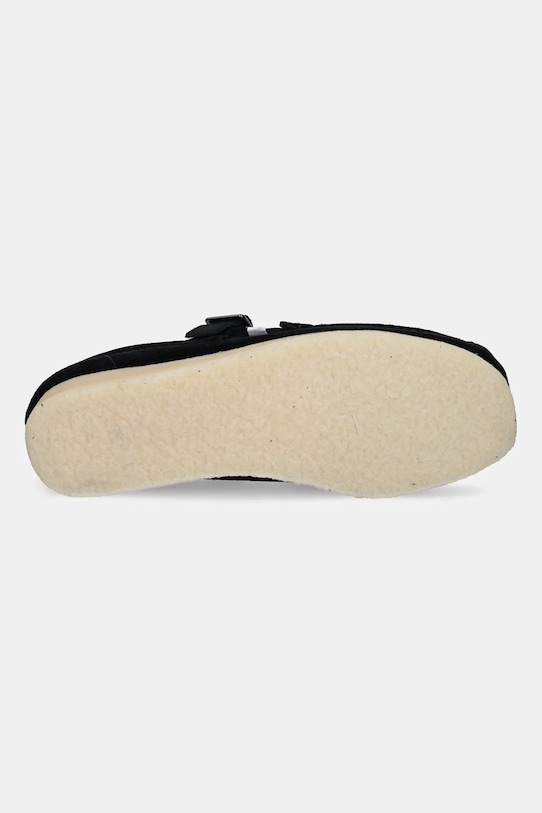 Mokasinke od brušene kože Clarks Originals Wallabee T Bar 26180686 crna